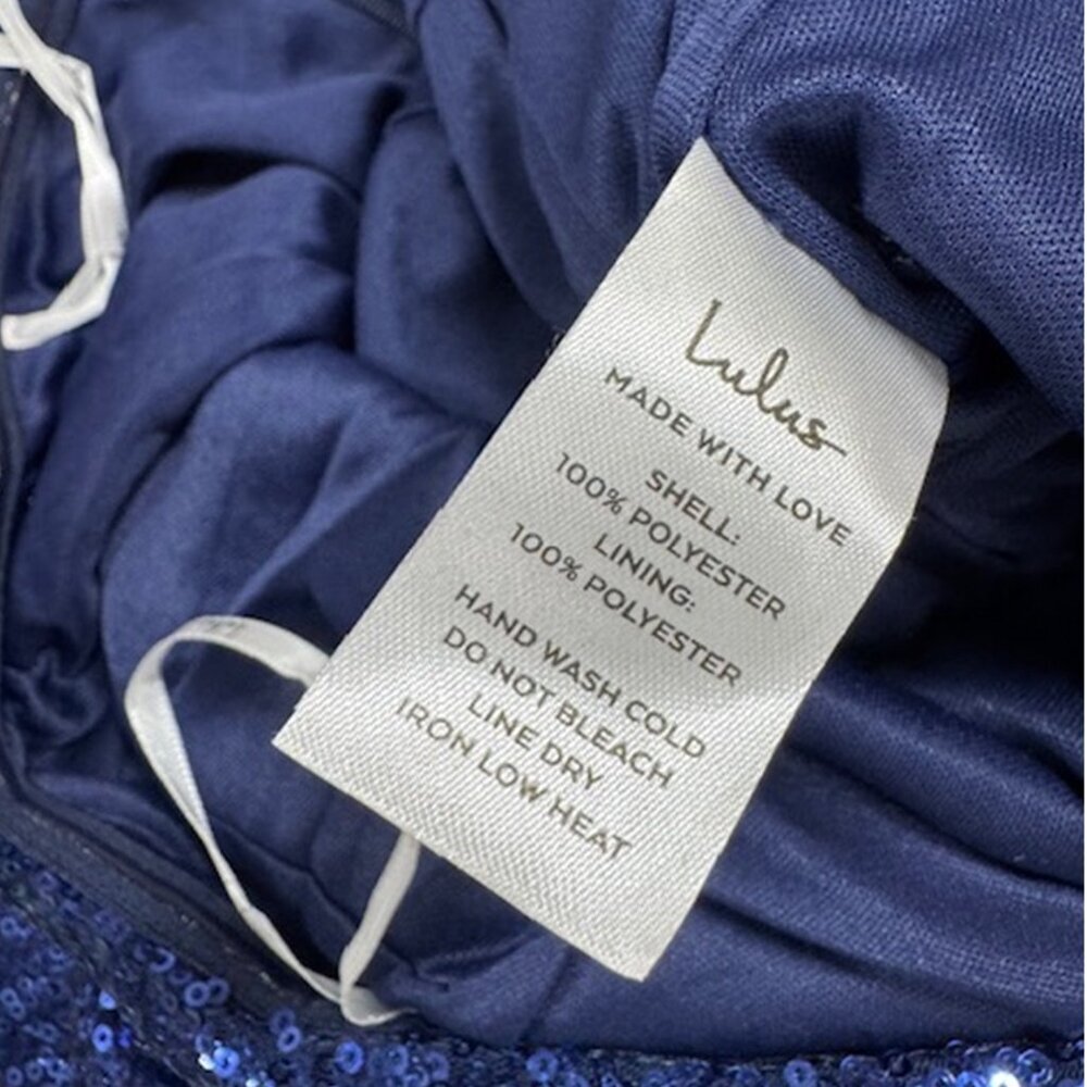 NWT Lulus Dancefloor Diva Blue Sequin Strapless Skort Romper - Picture 7 of 9